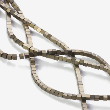 Hematyt platerowany kostka mat bronze 3x3mm