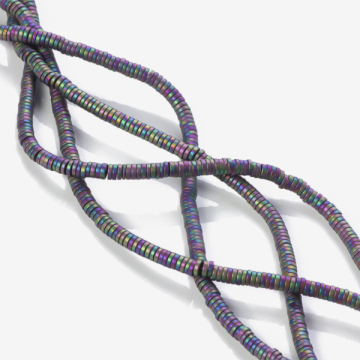 Hematyt platerowany krążek płaski mat multicolor 3x1mm