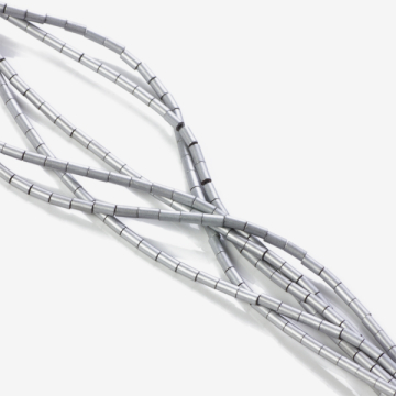 Hematyt platerowany walec mat silver 4x2mm