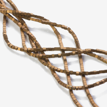 Hematyt platerowany kostka mat bronze 2x2mm