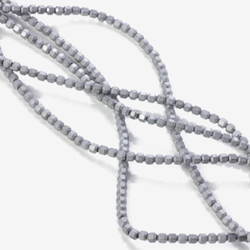 Hematyt platerowany baryłka mat silver 3x3mm