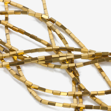 Hematyt platerowany słupek kwadratowy gold 4x2mm