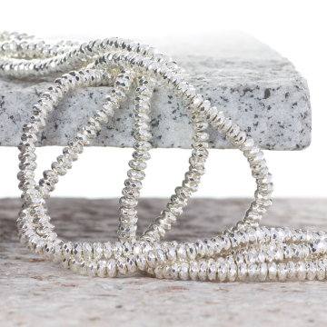 Hematyt platerowany oponka fasetowana light silver 4x2mm