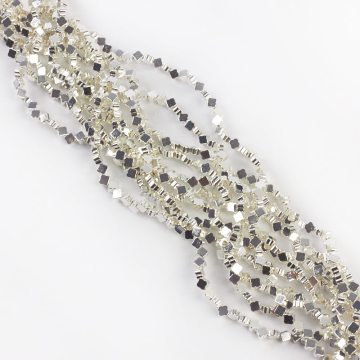 Hematyt platerowany koniczynka light silver 4mm