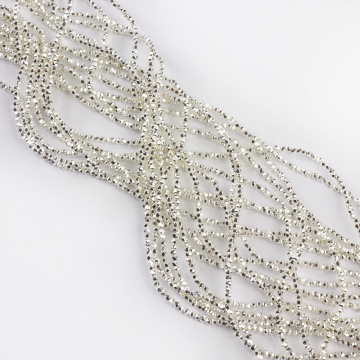 Hematyt platerowany kulka fasetowana 16cut light silver 2,5mm