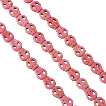 Howlit czaszka płaska 15mm różowa