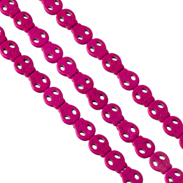 Howlit czaszka płaska 15mm fuksja