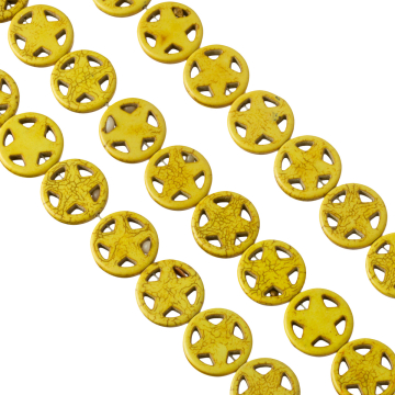 Howlit gwiazdka w kółku żółta 20mm