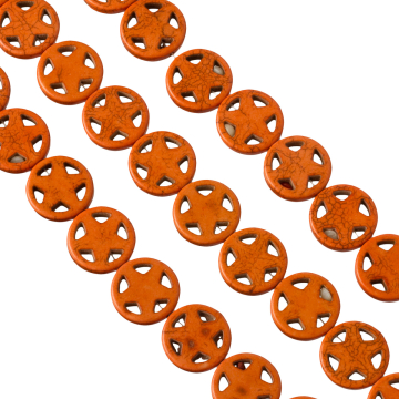 Howlit gwiazdka w kółku pomarańczowa 20mm