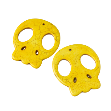 Howlit czacha zawieszka żółta 55x48mm