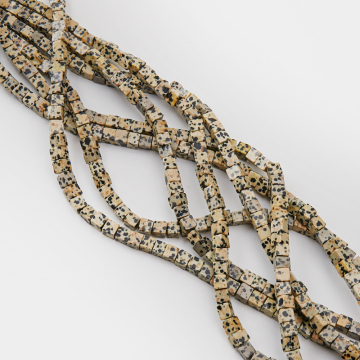 Jaspis dalmatyńczyk kostka gładka 6x6mm