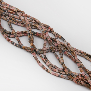 Rodonit kostka gładka 4,5x4,5mm