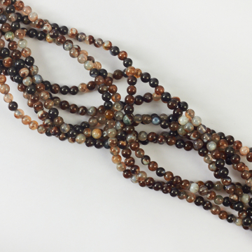 Agat kulka gładka brunatna 4mm