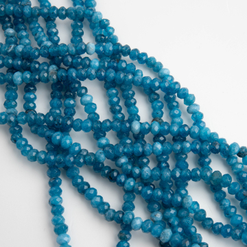 Agat oponka fasetowana niebieska 3x4mm