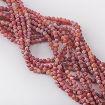 Agat kulka kwasowana matowa pomarańczowa 6mm