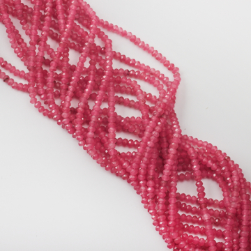 Agat oponka fasetowana różowa 3x4,5mm