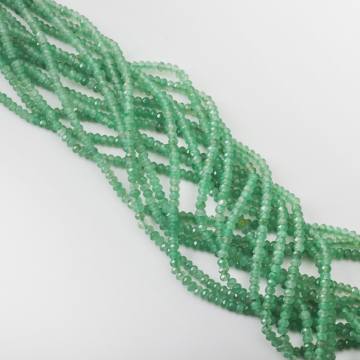 Agat oponka fasetowana blada zieleń 3x4mm