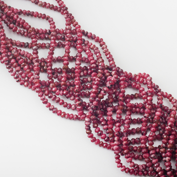 Agat oponka fasetowana mix bordowy 3x4,5mm