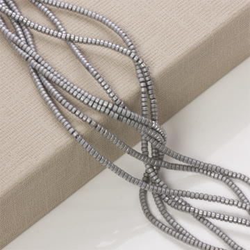 Hematyt platerowany walec mat silver 3x2mm