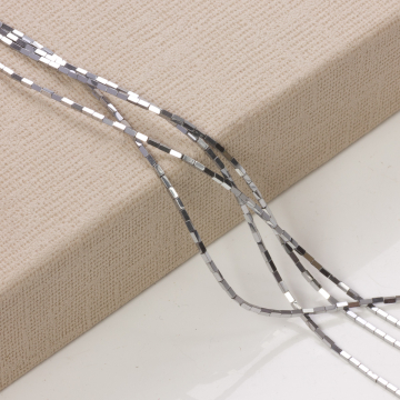 Hematyt platerowany słupek kwadratowy silver 3x1mm