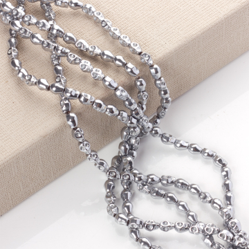 Hematyt czaszka light silver 8mm