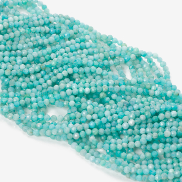 Amazonit kulka fasetowana klasa A 3,5mm