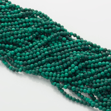 Malachit naturalny kulka fasetowana zielona 3mm