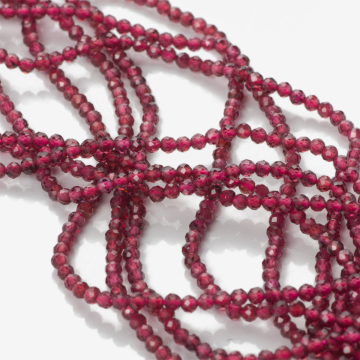 Granat kulka fasetowana 2mm