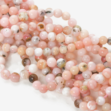 Opal różowy kulka gładka 4,5mm