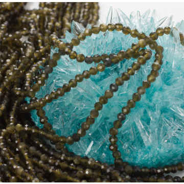 Obsydian złoty kulka fasetowana 2,5mm