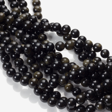 Czarny obsydian kulka gładka 10mm