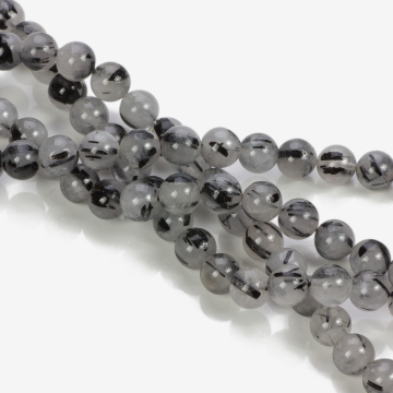 Kwarc z czarnym turmalinem kulka gładka 10mm