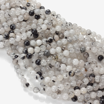 Kwarc z turmalinem kulka gładka 6mm