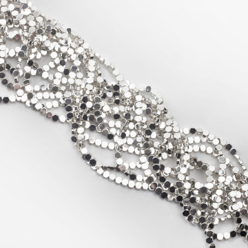 Hematyt płaski sześciokąt light silver 4mm