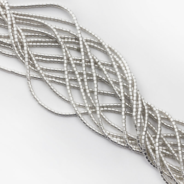 Hematyt walec light silver satine 3x3mm