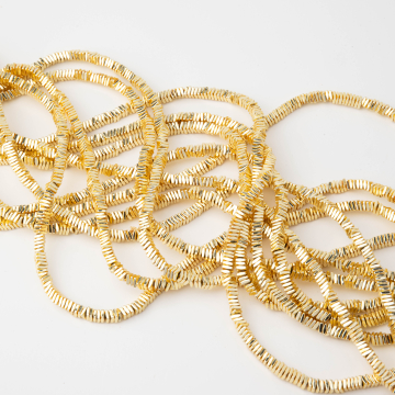 Hematyt przekładka poduszka light gold 3x1mm