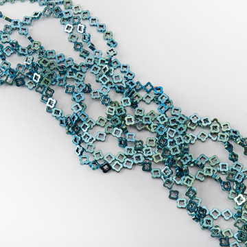 Hematyt przekładka koniczyna marokańska wycięta emerald 8mm