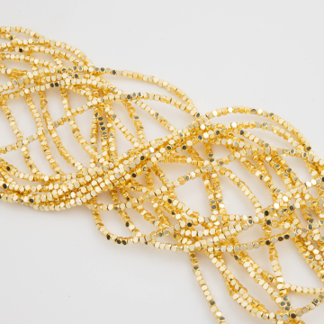 Hematyt kostka ścięta light gold 2mm