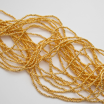 Hematyt kulka fasetowana light gold 2,5mm