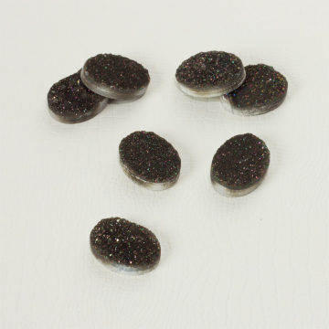 Kwarc tytanowy platerowany druzy owal brązowy 20x15mm