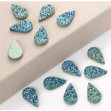 Hematyt zawieszka łezka druzy emerald 30x18mm