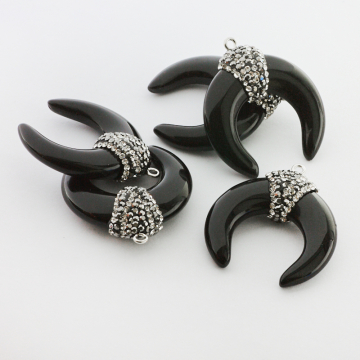 Onyks róg obfitości z ozdobną krawatką 36mm