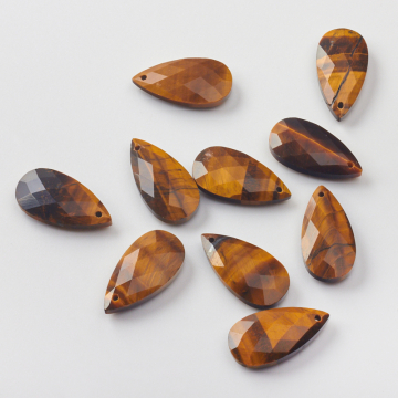 Tygrysie oko zawieszka łezka fasetowana 25mm