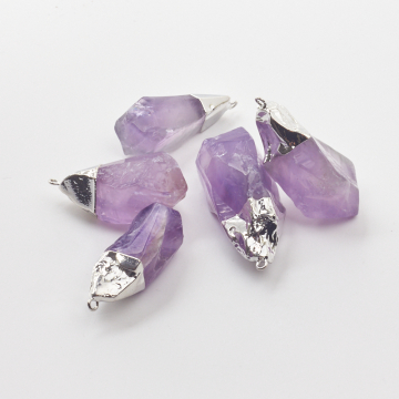Ametyst zawieszka bryłka nieregularna w okuciu 30-50mm