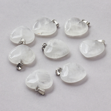 Kryształ górski zawieszka serce 28mm