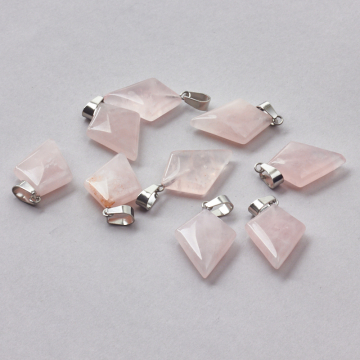 Kryształ górski zawieszka romb 35,5mm