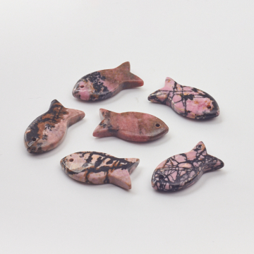 Rodonit zawieszka rybka 39,5mm