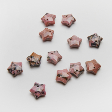 Rodonit gwiazdka fasetowana zawieszka 12mm