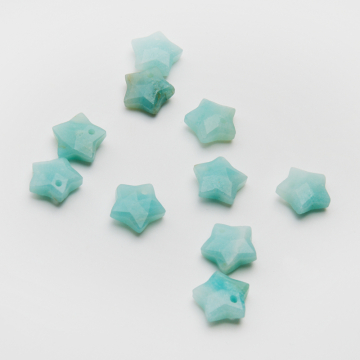 Amazonit gwiazdka fasetowana zawieszka 12mm