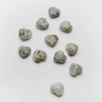 Labradoryt serce fasetowane zawieszka 11,5x12mm